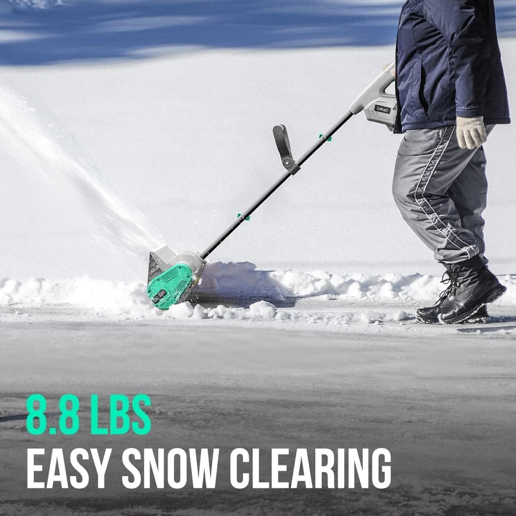 Cordless Snow Shovel, 20V 12-Inch Battery Powered Snow Thrower, Battery Snow Blower with Auxiliary Handle, with 4.0Ah