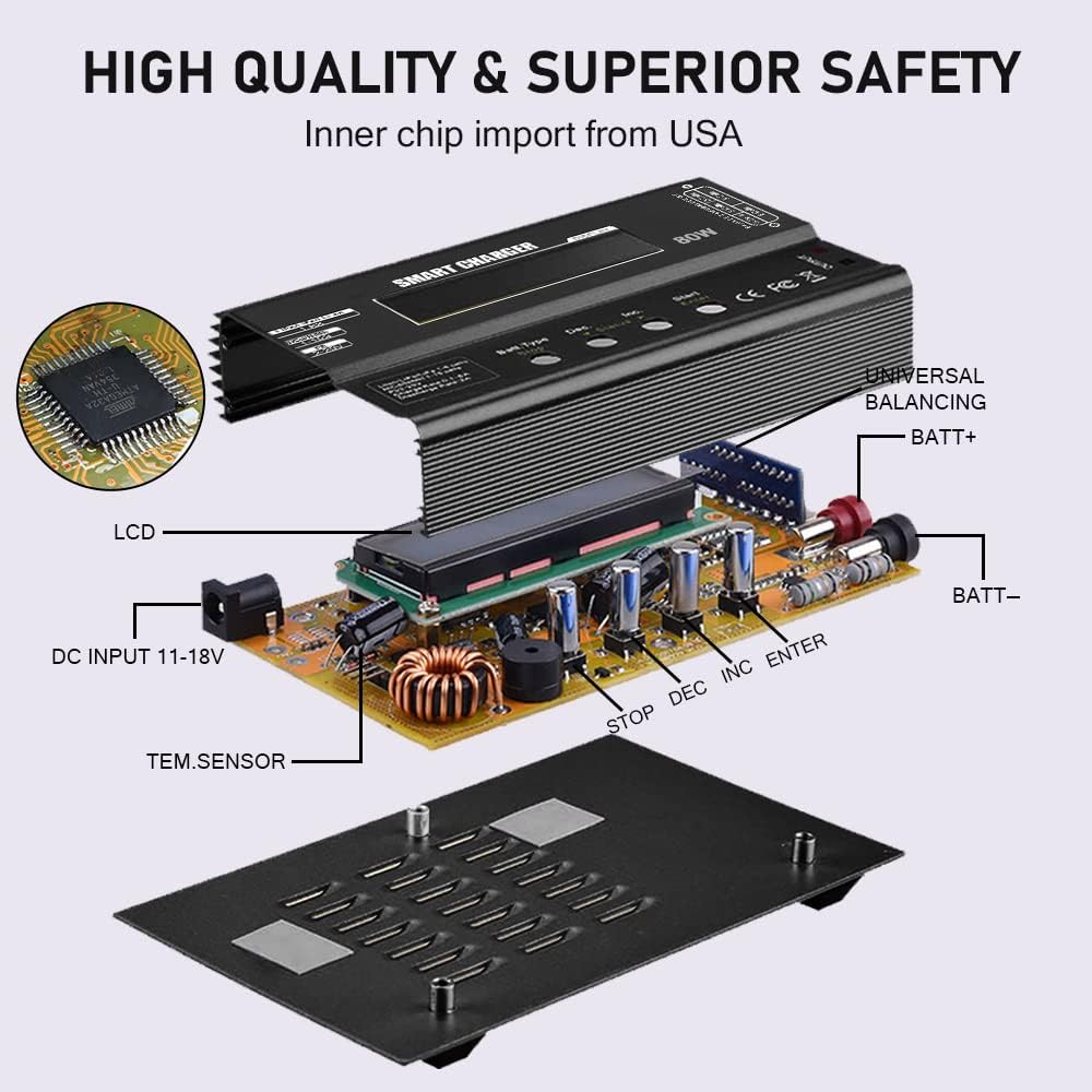 Lipo Charger H B6 RC Charger LiPo Battery Balance RC Car Charger Discharger for LiPo/Li-ion/Life Battery(1-6s)