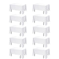 10-Pack White Tablecloths for Rectangle Tables, 60 x 120 Inches