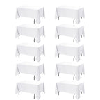 10-Pack White Tablecloths for Rectangle Tables, 60 x 120 Inches