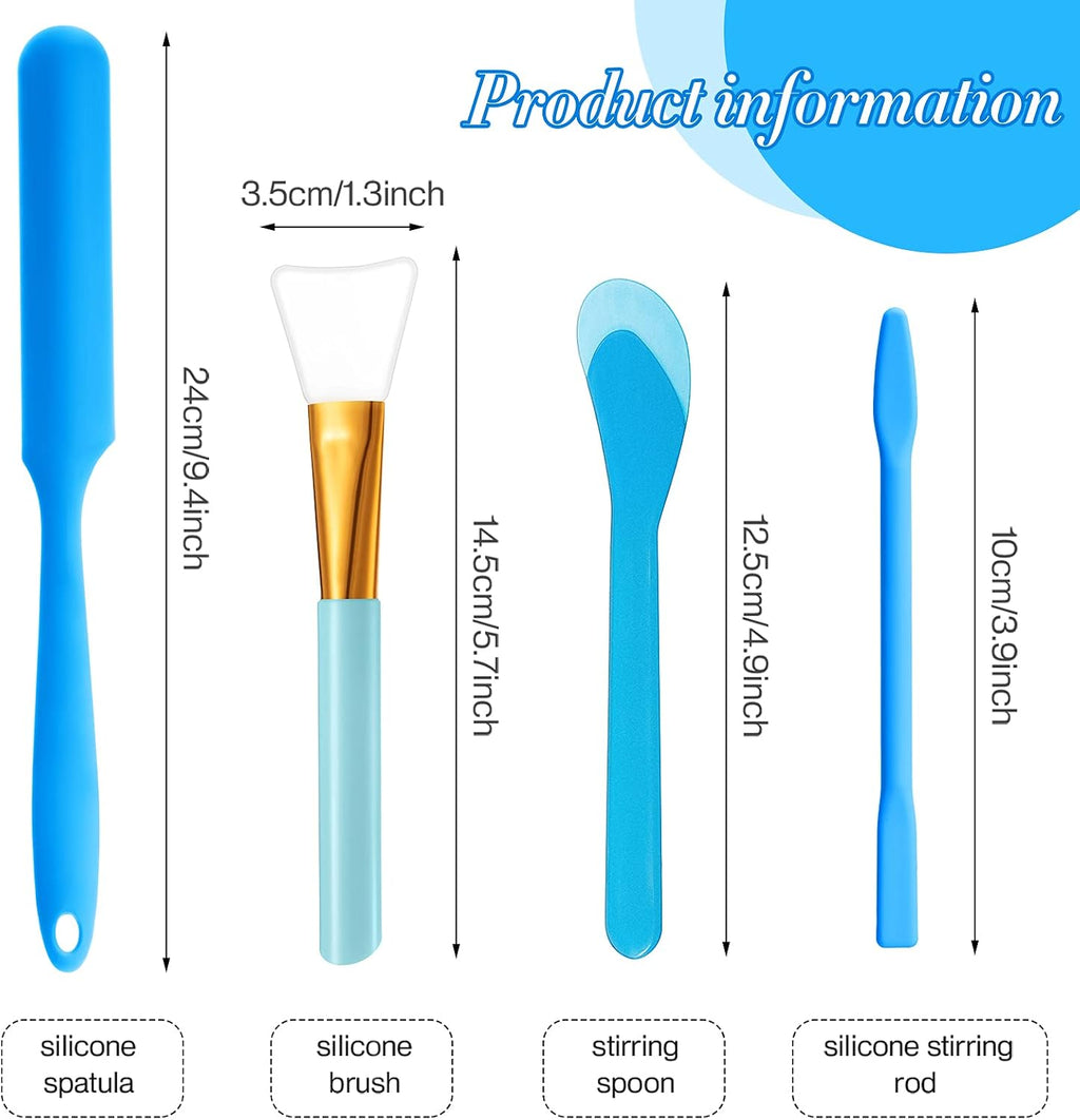 12 Pcs Silicone Stir Sticks Kit, Silicone Epoxy Brushes, Stir Tool Sticks, Mixing Spoon, Scraper DIY Crafts Tools for