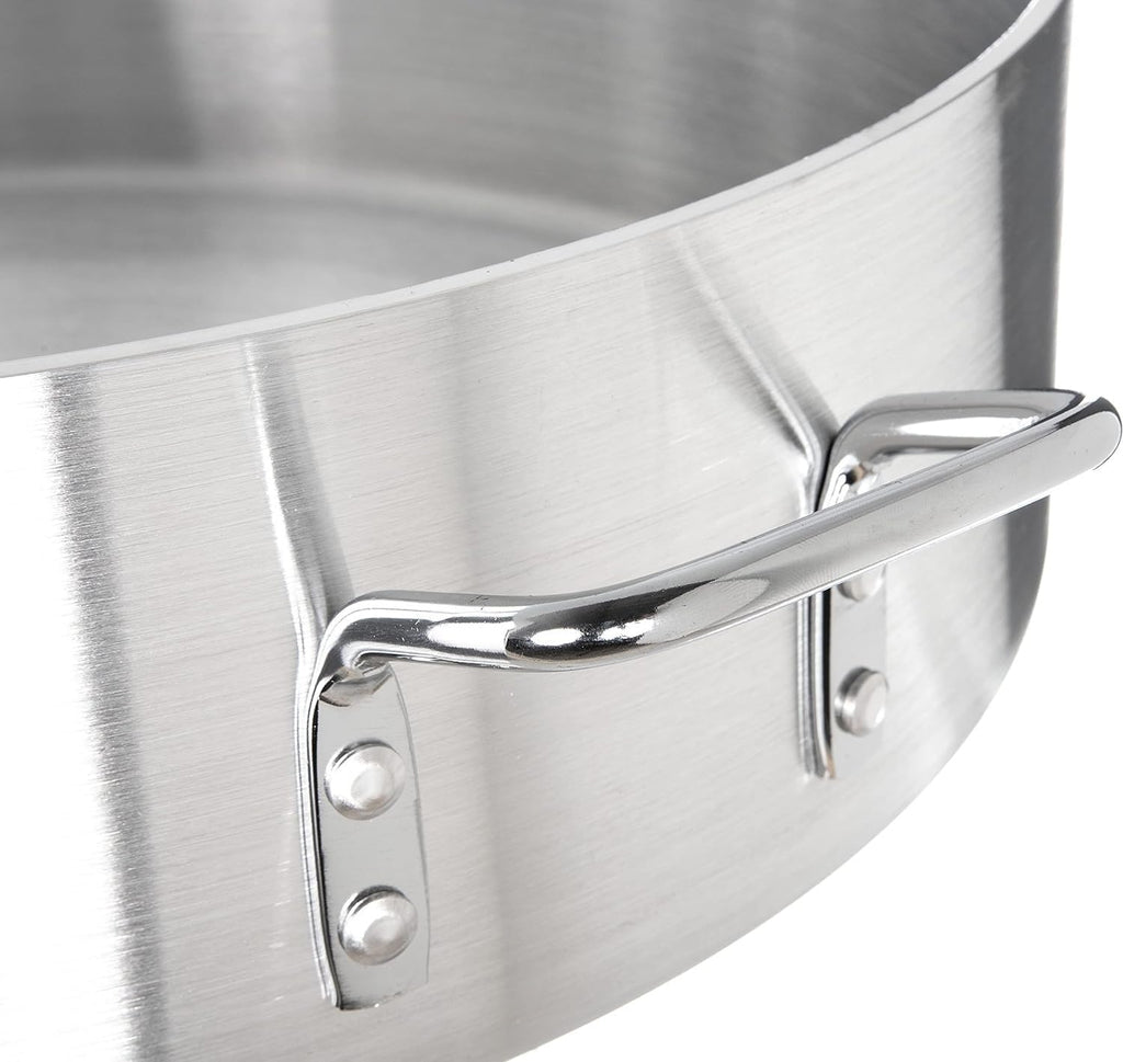 15 qt. Heavy Weight Aluminum Brazier 6 mm Thickness- Brazier with Riveted Handles Perfect for Roasting Sauteing