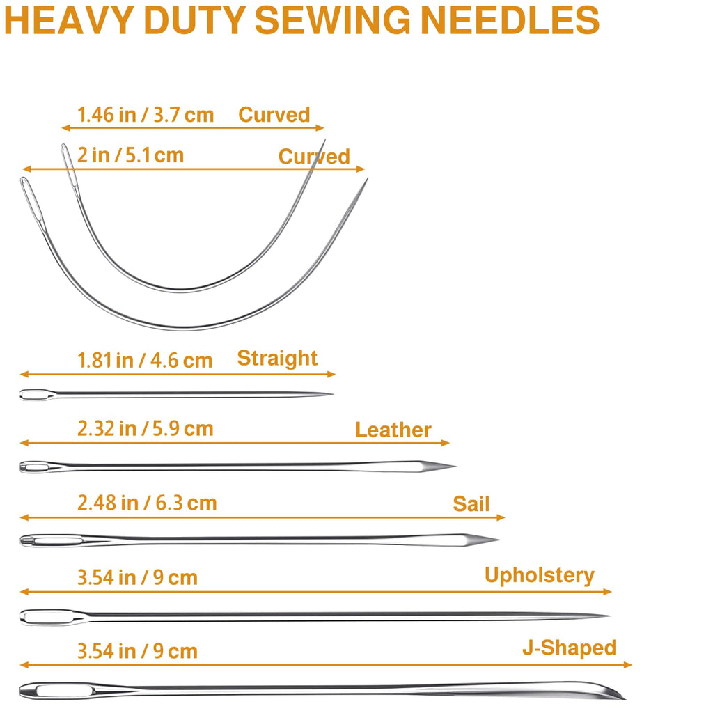 Bonded Round Waxed Thread, Waxed Polyester Thread Set with Sewing Needles