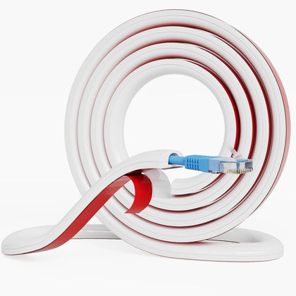 Cord Hider Raceway Kit for 1 Cable, 39" Silicone TV Cable Hider for Wall | Flexible Wire Cover & Cord Organizer