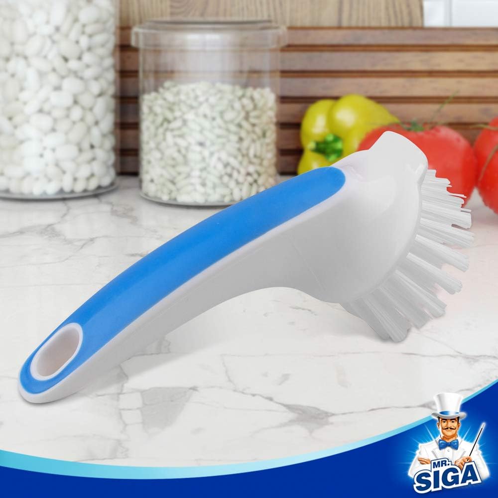Pot and Pan Cleaning Brush, Dish Brush for Kitchen, Blue, Pack of 2