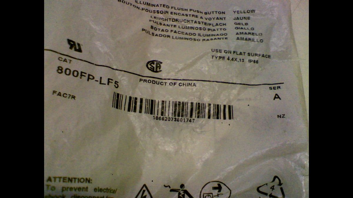ALLEN BRADLEY 800FP-LF5 SERIES A PUSHBUTTON