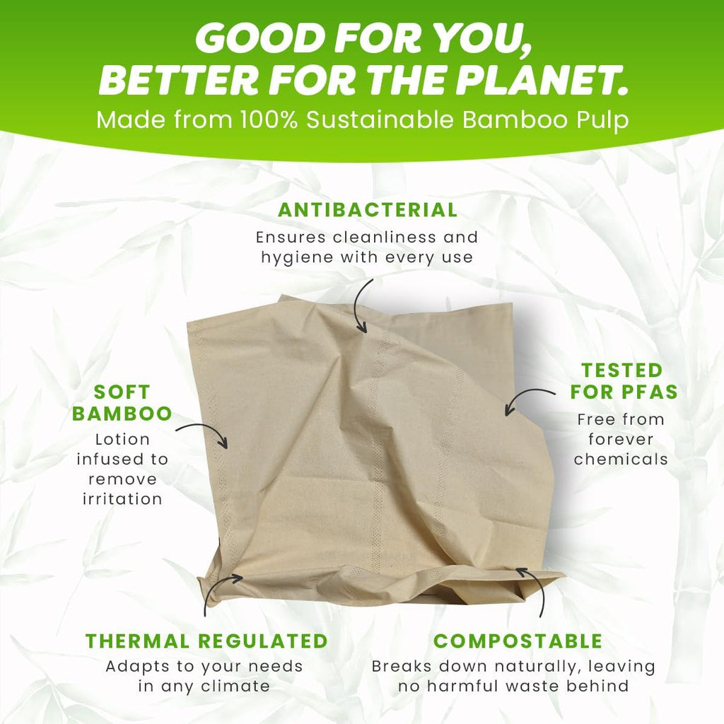 Bamboo Lotion Facial Tissue Unbleached, 6 Box 3ply and 720 Sheets, Bamboo Facial Tissue - FSC Certified