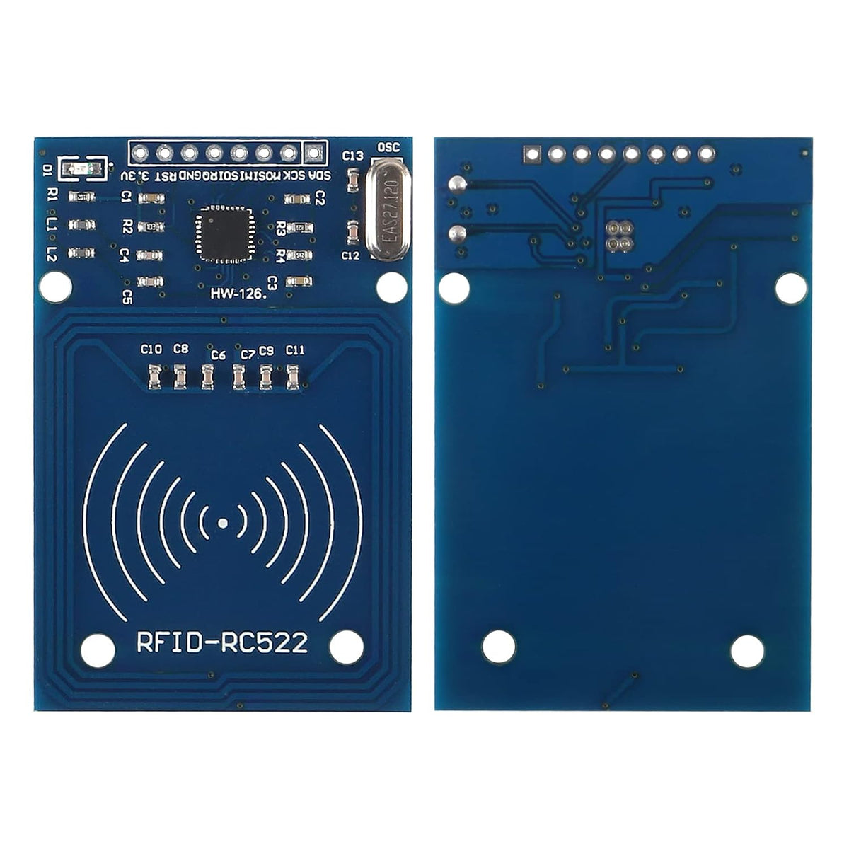 4Pcs RFID Kit Mifare RC522 RF IC Card Sensor Module MFRC-522 RFID Reader Module + S50 White Card + Key Ring for Raspberry Pi