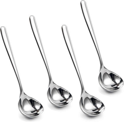 8-Inch Gravy Ladle SUS304 Stainless Steel Serving Ladle, Set of 4
