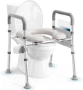 Toilet Seat Riser for Seniors, Raised Toilet Seat with Handles, Adjustable Height & Width, 400lb Handicap Elevated