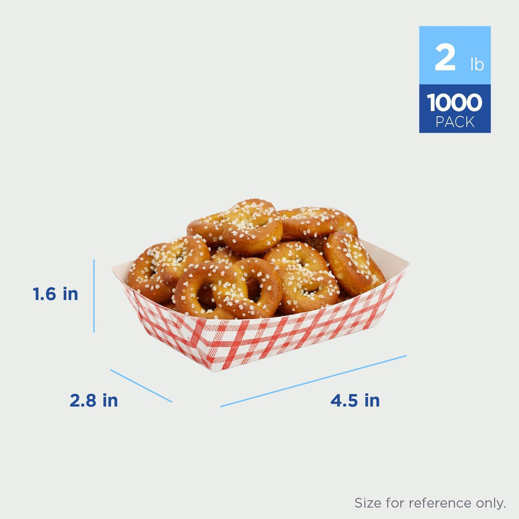 [2 lb - 1,000ct Paper Food Trays, Sturdy Disposable Food Boats