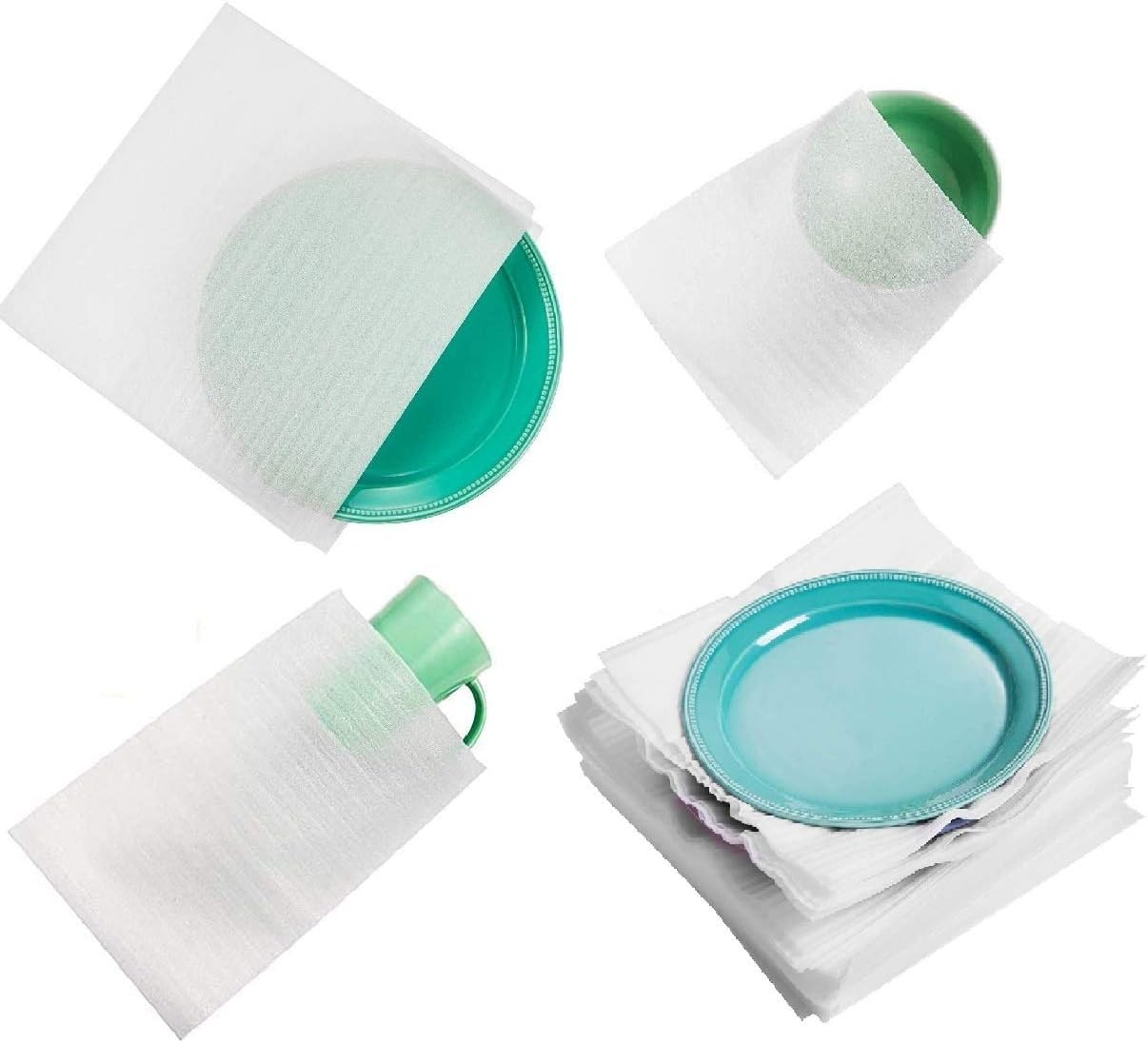 100 Thickened Foam Pouches Sheets, Moving Supplies, Dish Packing Supplies for Moving, Bubble Wrap Alternative