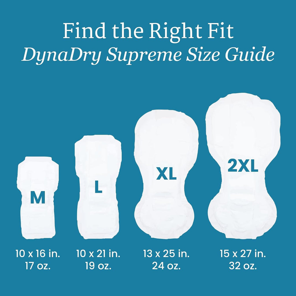 DynaDry Supreme Heavy-Duty Incontinence Liners, XL, 4 Count