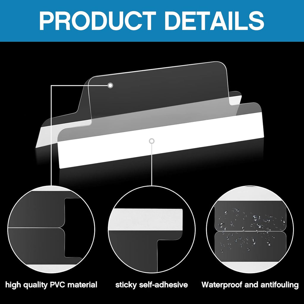 50 Pieces 2 Inch Insertable Self-Adhesive Tabs with Printable Inserts with File Folder Labels Sticky Plastic Index