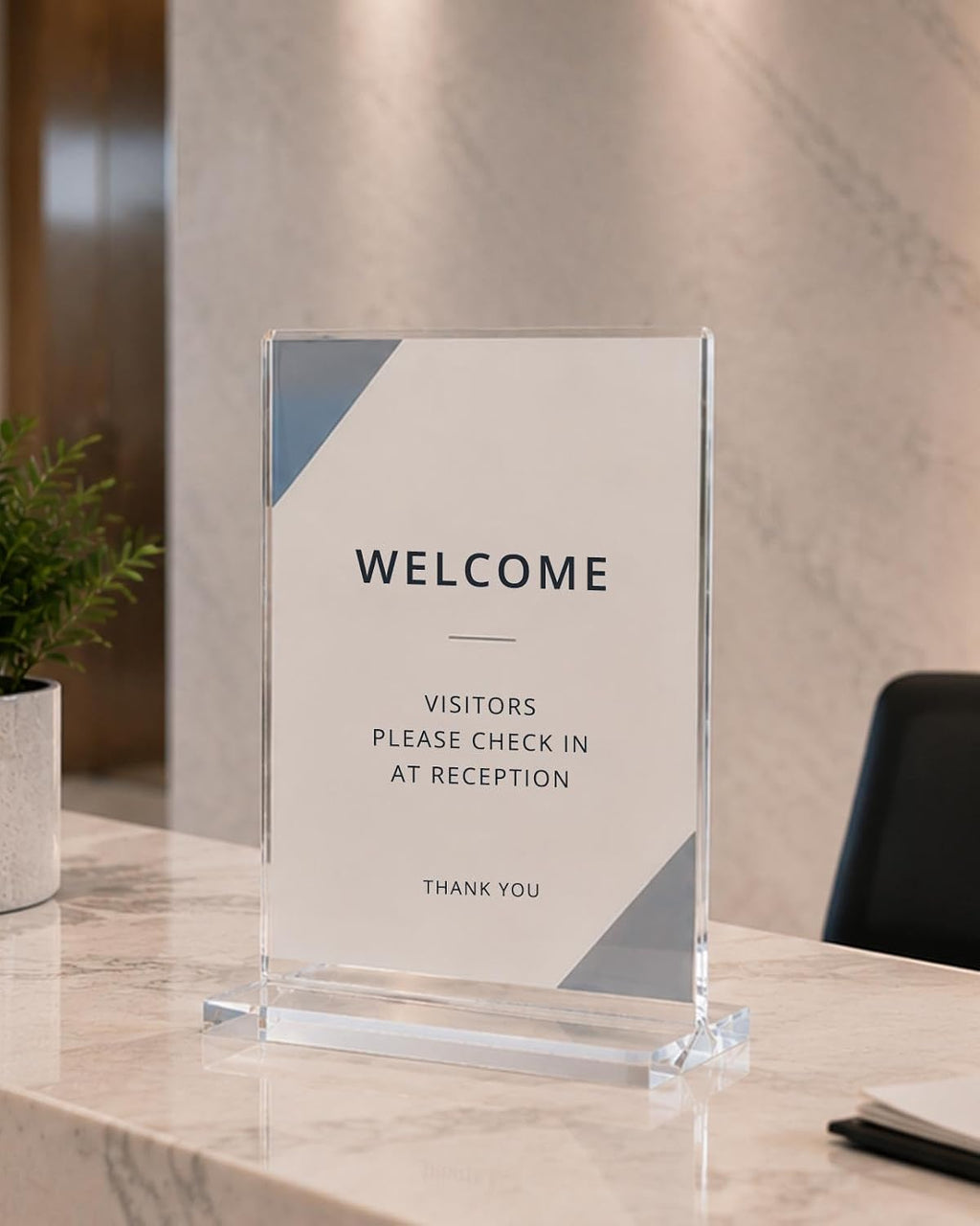 Acrylic Sign Holder 2 Pcs Double Sided Acrylic Stands 6 x 8 in Vertical Clear Display Sign Stand Store Sign Holder