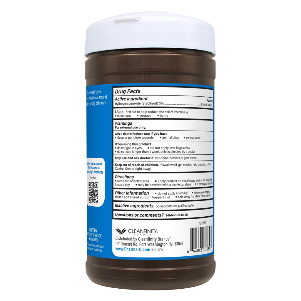 3% Hydrogen Peroxide Wipes [40 wipes]