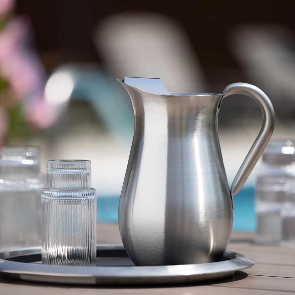 Bell Pitcher with Ice Guard, 67.6oz, Stainless Steel