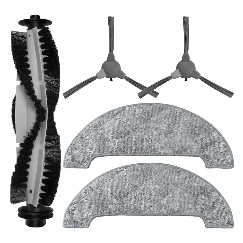 VEODONT Compatible with Deenkee D40 Robot Vacuums Roller Main Side Brush Mop Cloths Rag Replacement Accessory Spare Part(Set J)