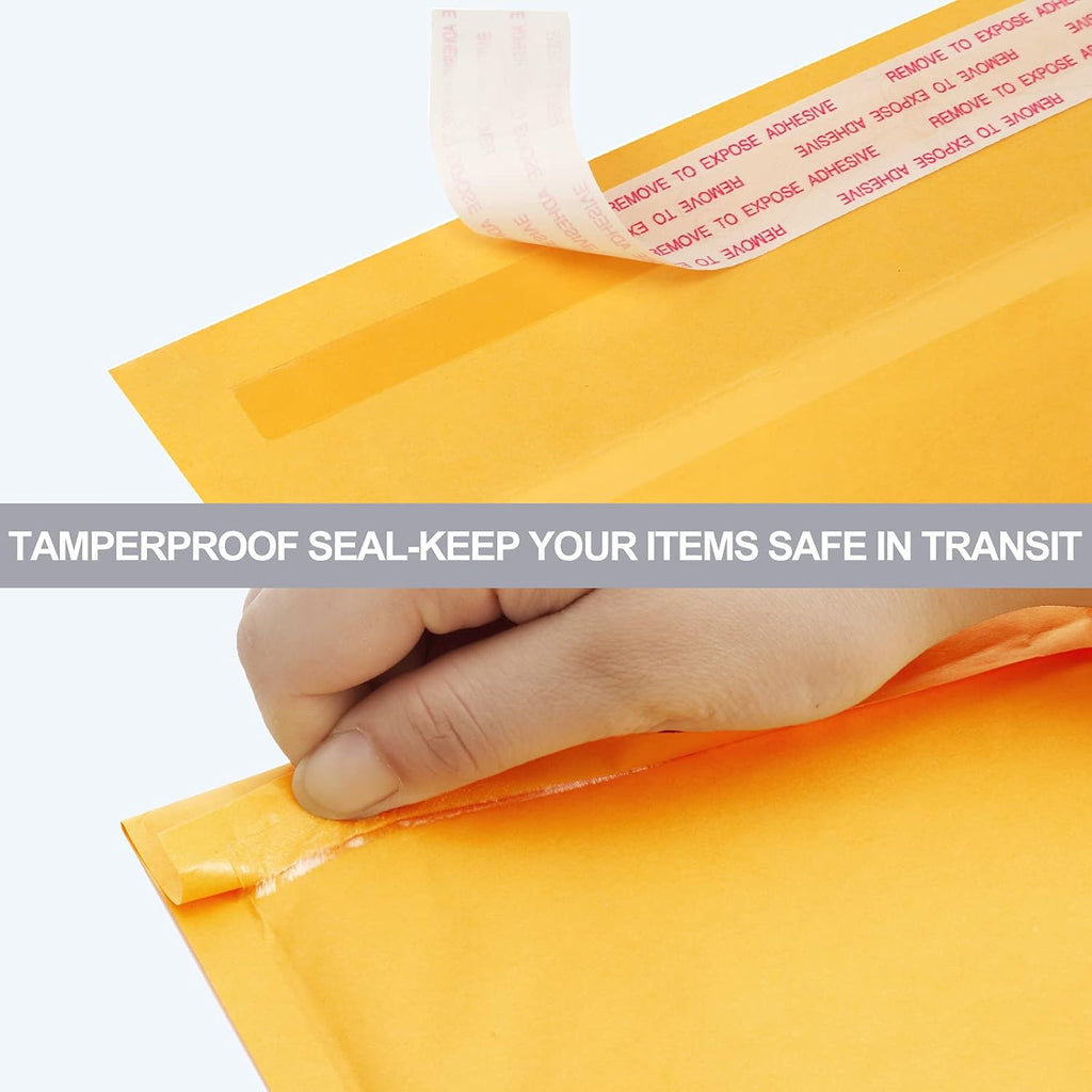 Kraft Bubble Mailers 9.5x14.5" 25 Pack Usable Size 9.5x13.5" Yellow