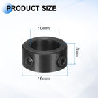 uxcell 4pcs Set-Screw Collars 10mm Bore, 1045 Steel Shaft Collars, 16mm OD, 8mm Width Axle Collar Clamp for Linear Rod Shaft Guide