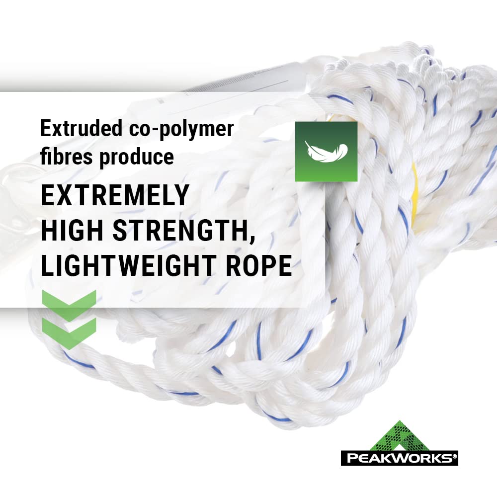 Fall Protection Safety Lifeline Rope Grab, Anchor 50' Vertical Cable, Galvanized Steel Snap Hook Harness Tools