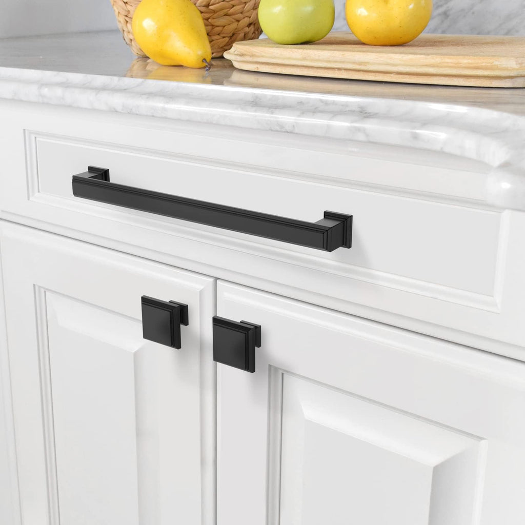 10 Pack Matte Black Cabinet Pulls 6.3"
