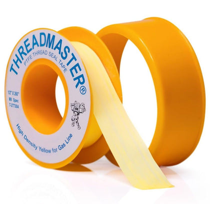 Yellow Gas Pipe Thread Sealant Tape - 1/2" Width, Pack of 1 | 260" Length, Yellow Thread Seal Tape for Propane