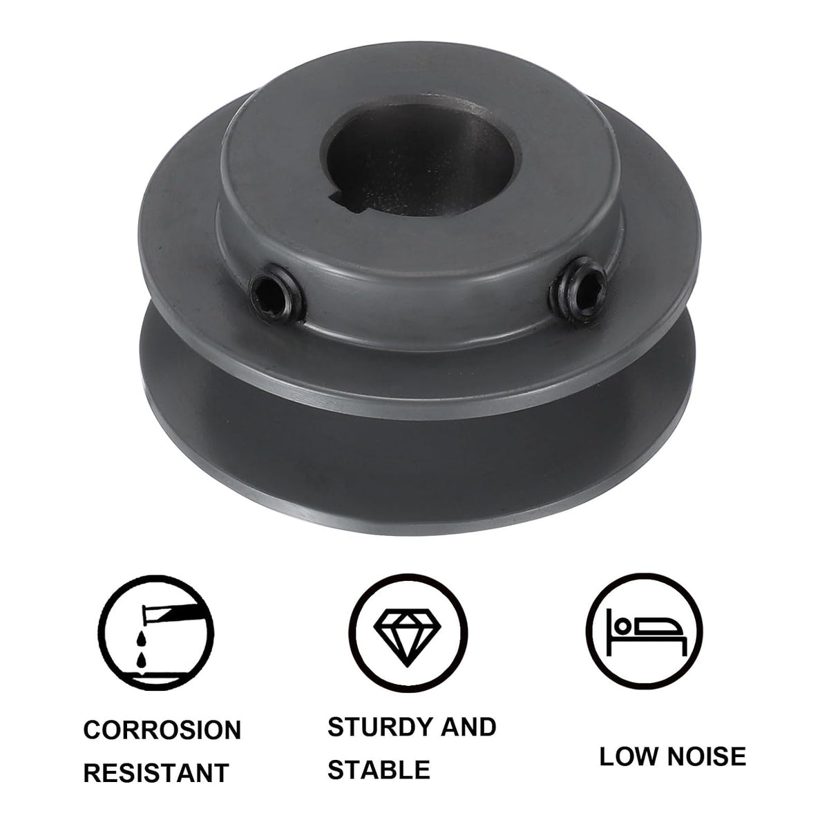 uxcell BK25-7/8 V-Belt Sheave 7/8" Bore x 2.65" OD Single Groove Web Sheave