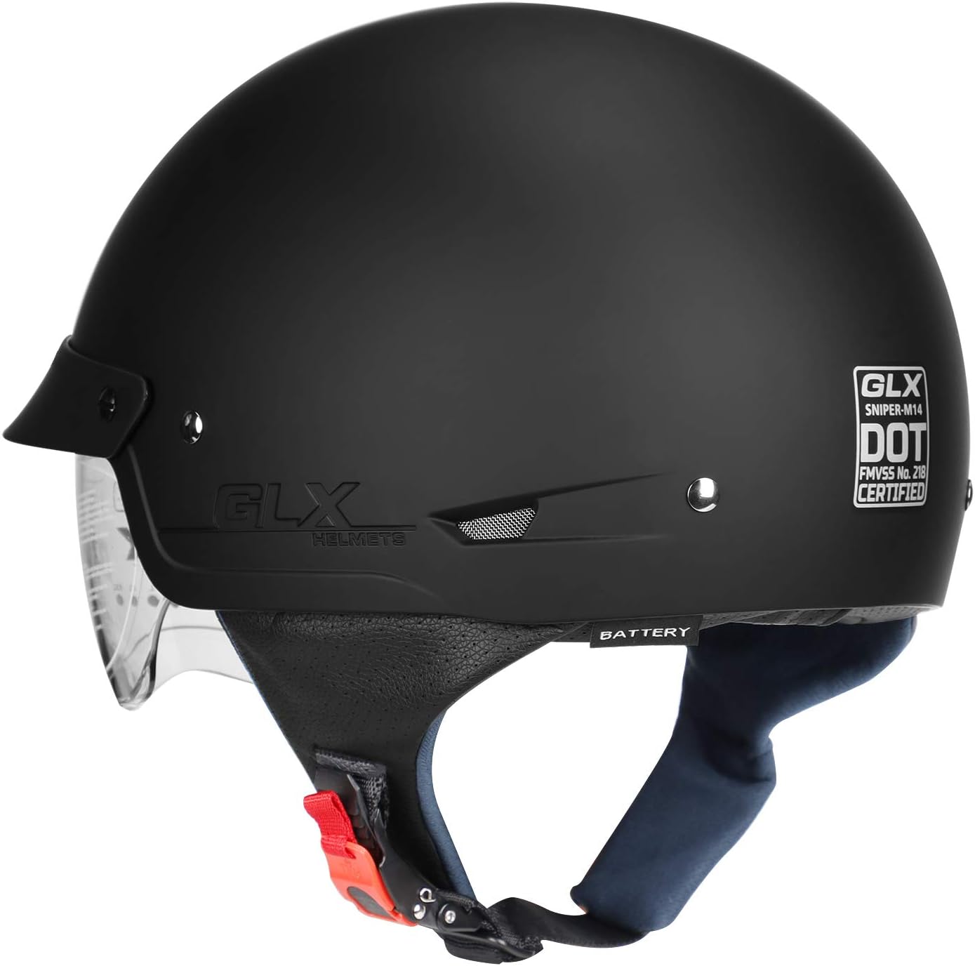 M14 Half Open Face Motorcycle Helmet, DOT Approved | More Coverage while Still Keeping Weight Minimum