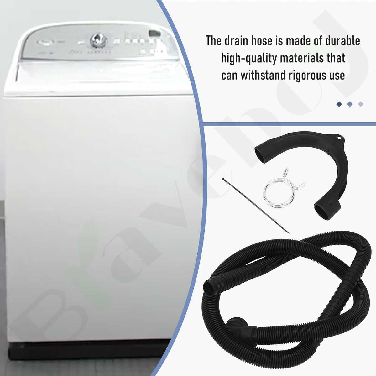 W11244231 Washer Drain Hose Part 4 Ft Long for Whirlpool Washer WTW5000DW2