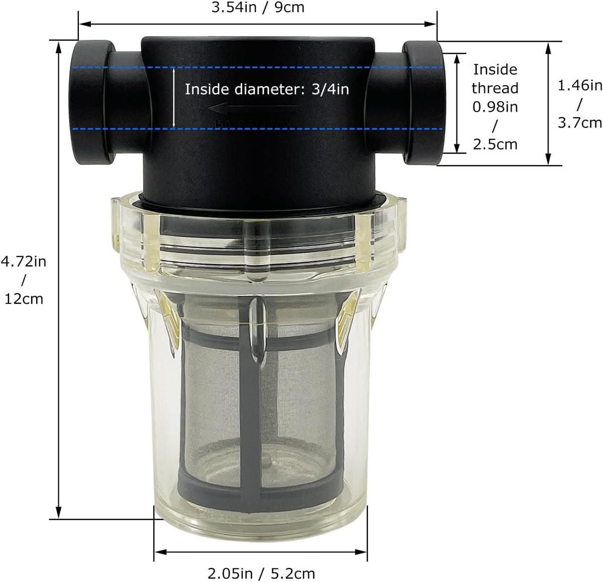 3/4" Female NPT in-Line Strainer with 100 mesh Stainless Steel Filter Screen (3/4“ 100 Mesh)