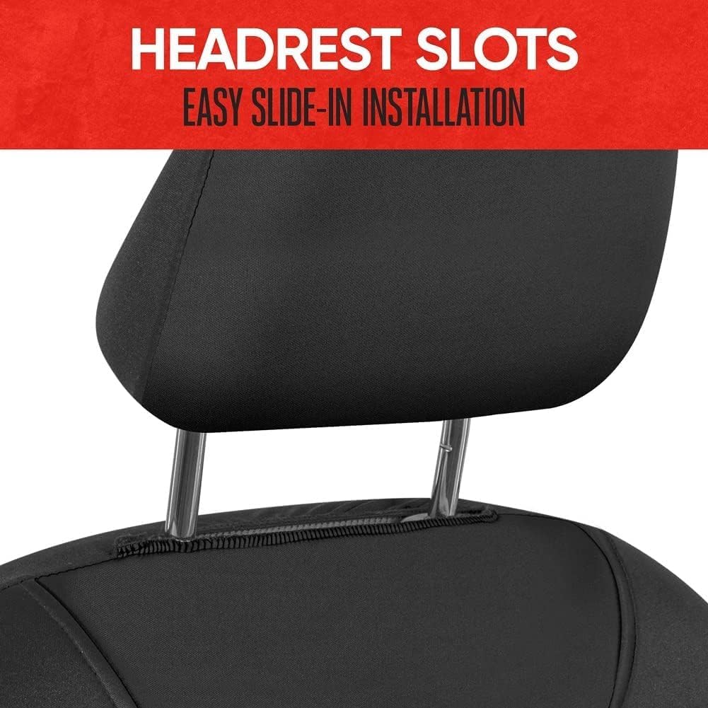 AquaShield Waterproof Front Seat Covers, Black Seat Covers for Cars – Neoprene Front Car Seats Cover, SUV Seat Covers