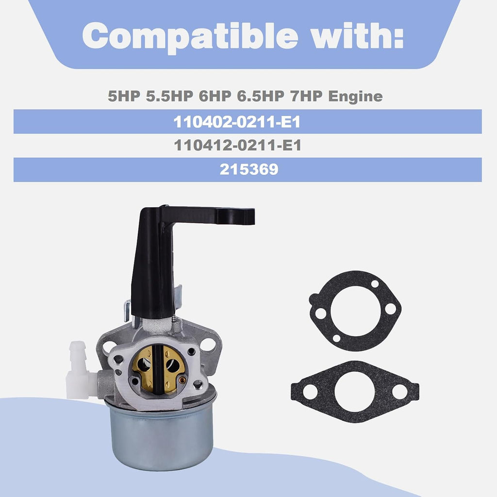 696065 697422 Carburetor Kit Fits for 110402 110412 5HP 5.5HP 6HP 6.5HP 7HP Tiller Engine Carb Rototiller Troy Generator Intek Motor Water Pump Replace Carb