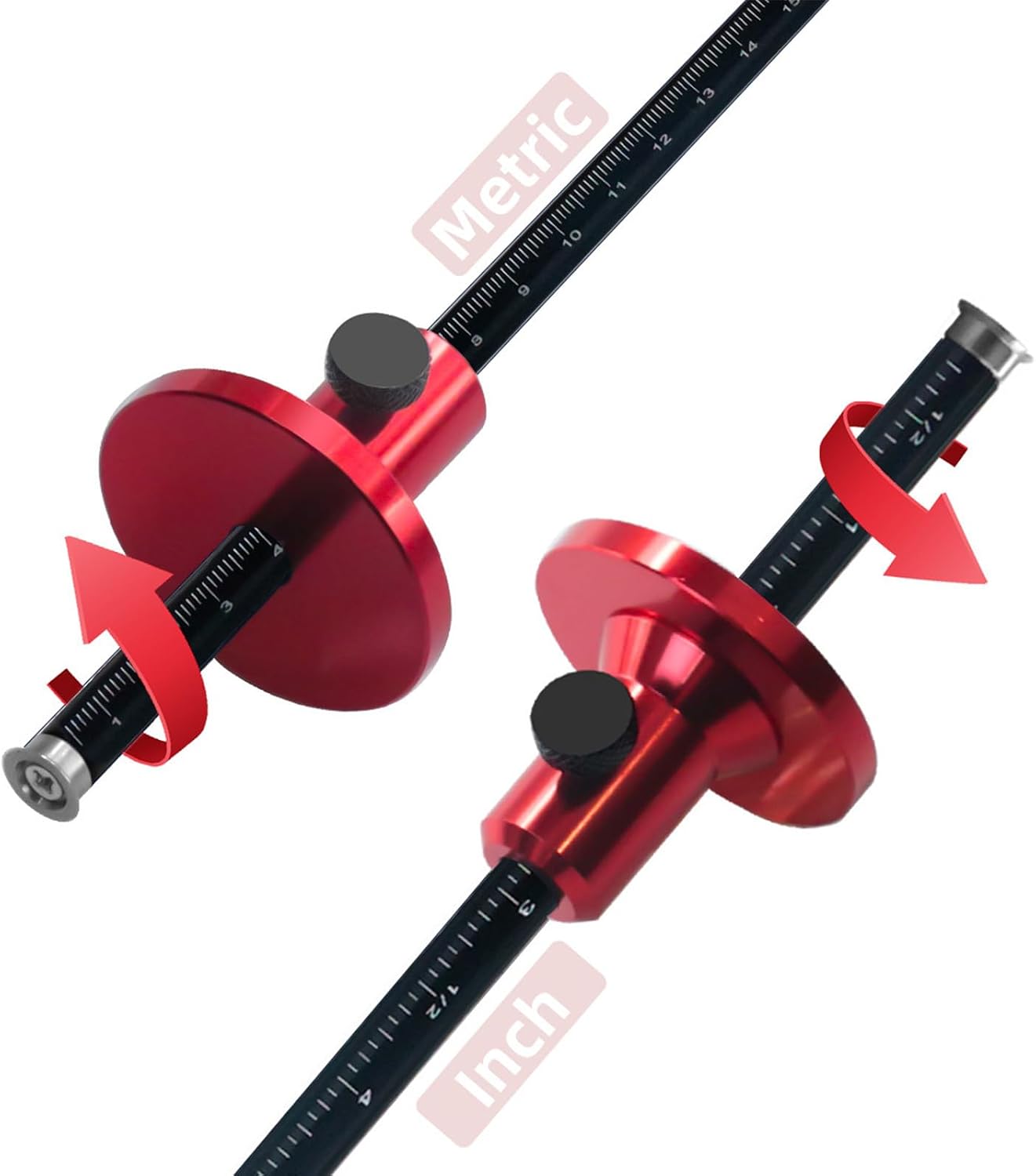Wheel Marking Gauge, Aluminum Alloy Woodworking Scriber | Metric Inch Scale for Mortise Parallel Scribing, Anti-Slip
