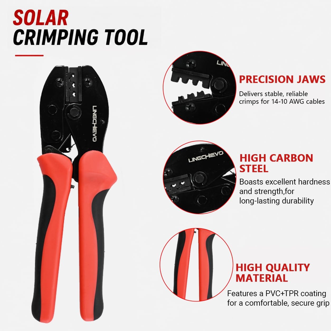 Solar Wire Crimper Tool Kit 14-10 AWG with 12 PCS MC4 Connectors | Includes Wire Crimping Tool and Stripper,2 Spanner