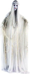 Life-Size 5.7-Ft Scary Ghost Bride, Halloween Animatronic with Touch Activated Lights and Sound, Battery Operated
