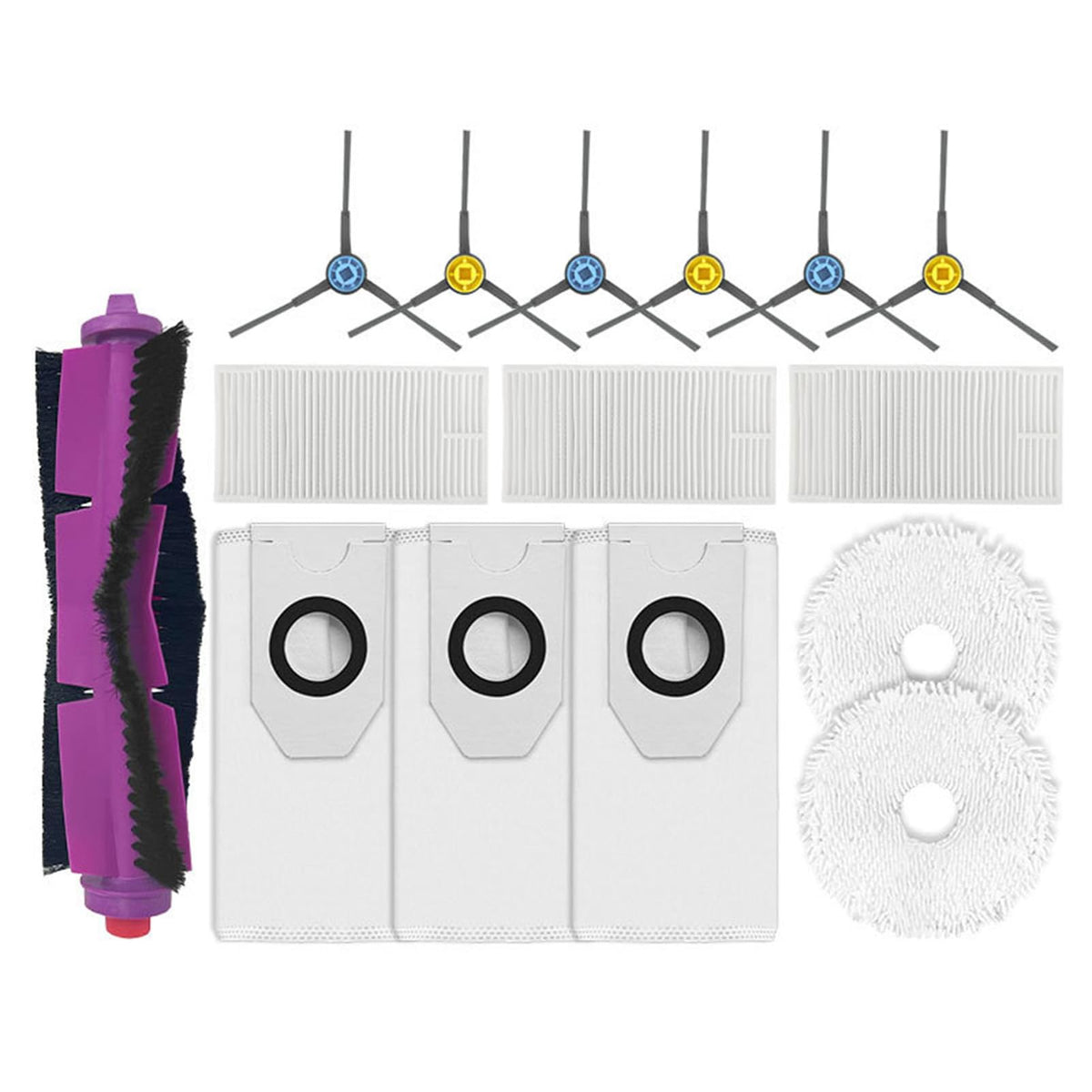 For Robot Vacuum Part Main Brush Side Brush Filter Mopping Pad Brush Bags Replacement