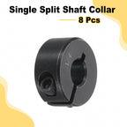 uxcell 8pcs Single Split Shaft Collar 1/4" Bore, Black Oxide Steel