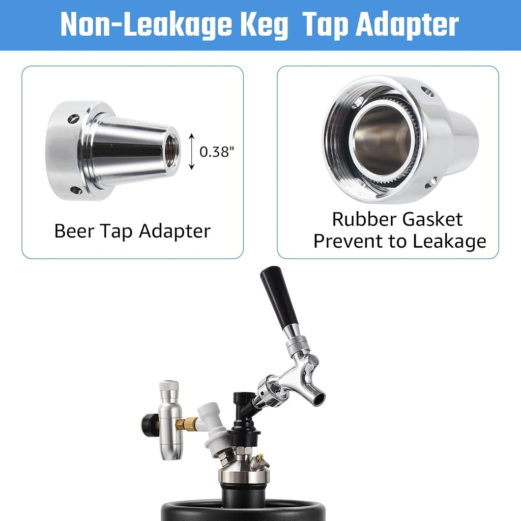 Ball Lock Tap Corny Keg Faucet Adapter, 2Pcs Ball Lock Quick Disconnect Kits for Cornelius Kegs Ball Lock Kegs, Draft