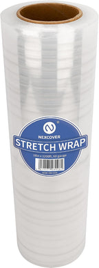 18 Inch Stretch Wrap - 1200 Feet | 60 Gauge, 1 Roll Clear Plastic Self-adhering Stretch Wrap Film for Pallet Wrap