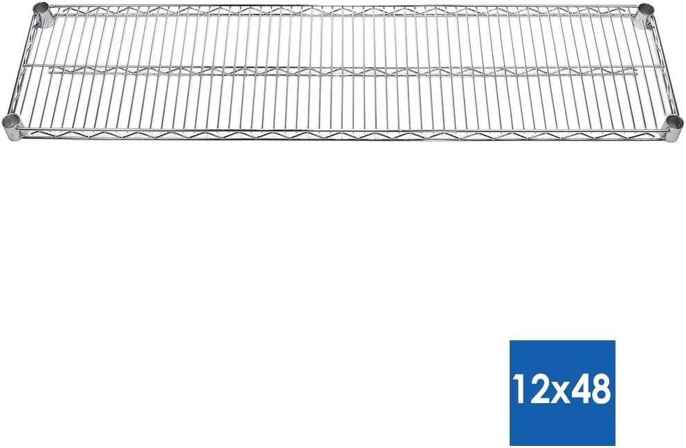Shelving Inc.12 d x 48" w x 84" h Chrome Wire Shelving with 6 Tier Shelves, Weight Capacity 800lbs Per Shelf