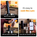 Sous Vide Precision Cooker Mini, 850 Watts, Black and Orange, App Enabled, 2024 Model