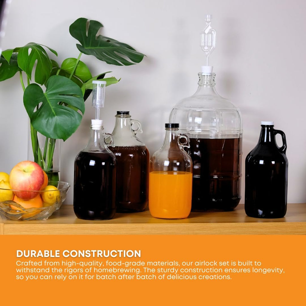Airlocks for Fermenting | Bubble Airlock for Wine Making and Beer Making | BPA-Free S-Shaped Airlock used for Brewing