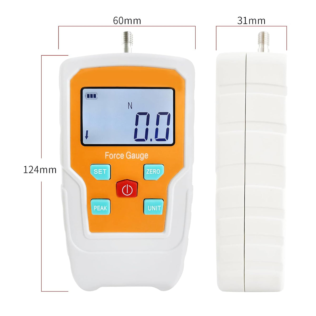 Digital Force Gauge Push and Pull Meter Dynamometer Tension Pressure Tester Thrust Meter Compression Load Plug Force Destructive Tests 100N/10kg/22lbf/360Oz