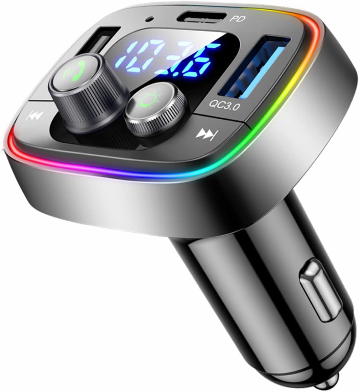Bluetooth Car Adapter 5.4, FM Transmitter, 48W PD/QC Charger | Enjoy Bluetooth music, GPS navigation and hands-free