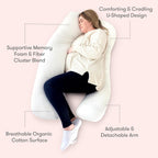 Premium Pregnancy Pillow, U-Shape, Memory Foam