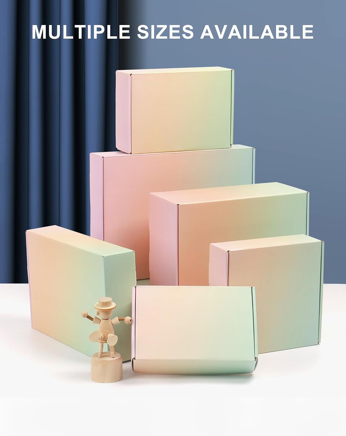 Small Colored Shipping Boxes, 11x8x2 Inch Cute Packaging Box for Gift, Pack of 45