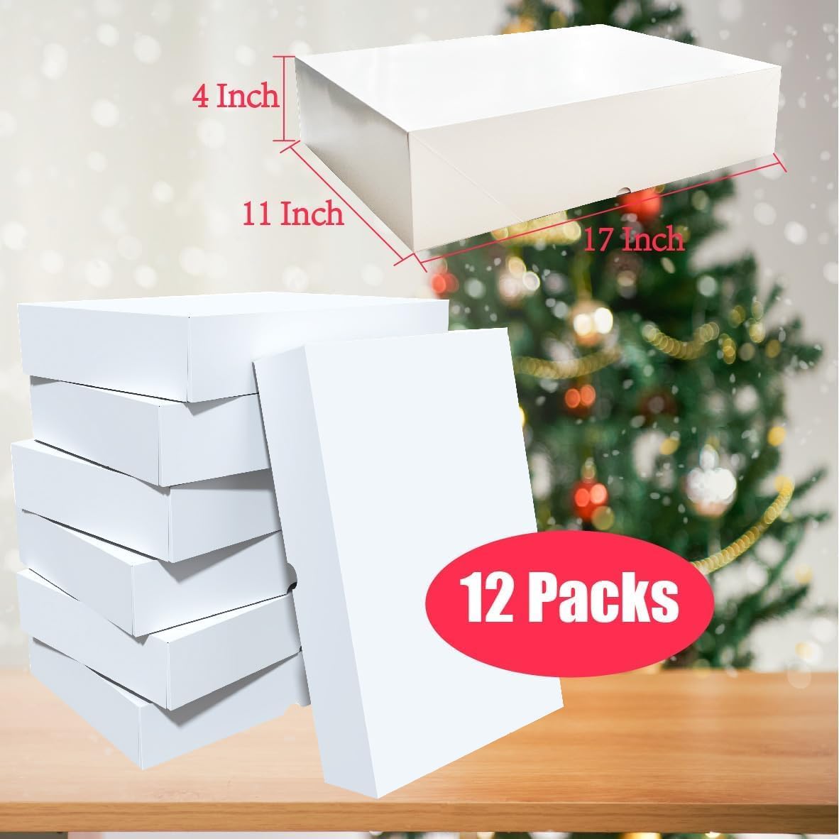 12 Packs Extra Large Gift Boxes with Lids for Presents 17x11x4 Inch