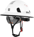 Full Brim Hard Hat with Built-in Visor, ANSI Z89.1 OSHA Approved Construction Safety Helmet with Chin Strap for Men