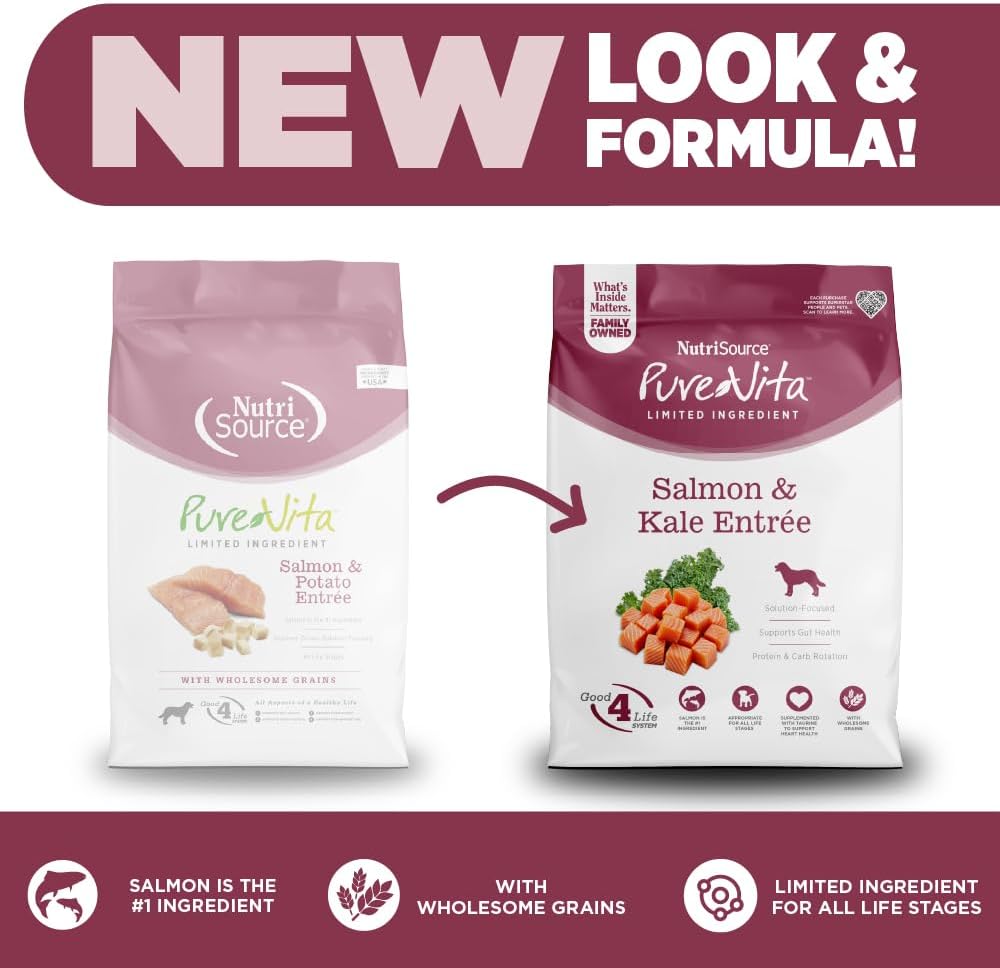 PureVita Limited Ingredient Dog Food, Salmon & Kale, 12lb